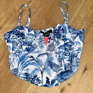 Cider Landscape Painting Shirred Cami Top